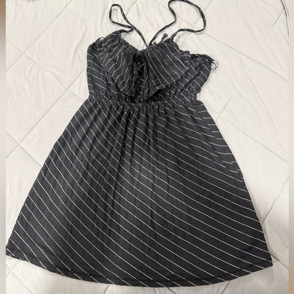 Roxy Striped Spaghetti‑Strap Mini Dress